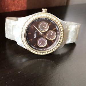Pearl fossil watch